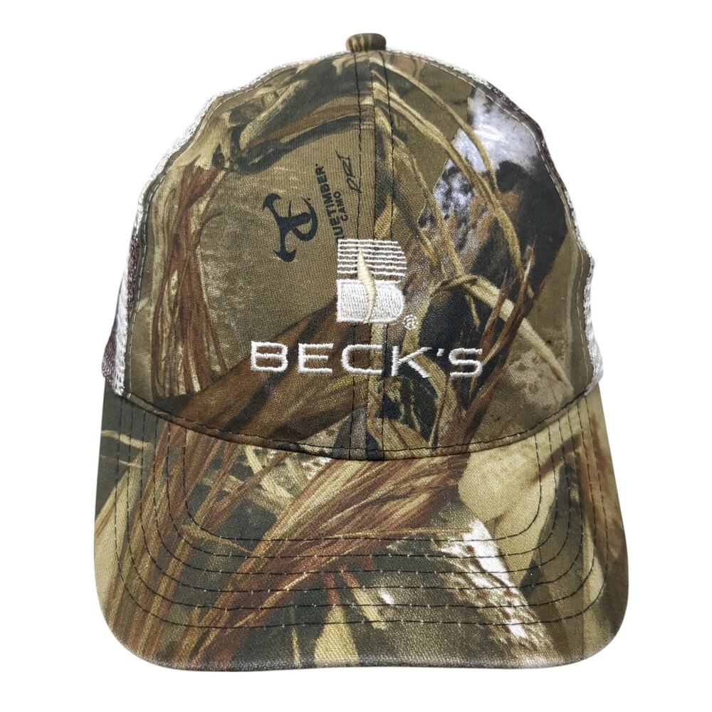 Beck's U.S Flag Snapback Trucker Hat Multi One Size Adjustable True Timber Camo